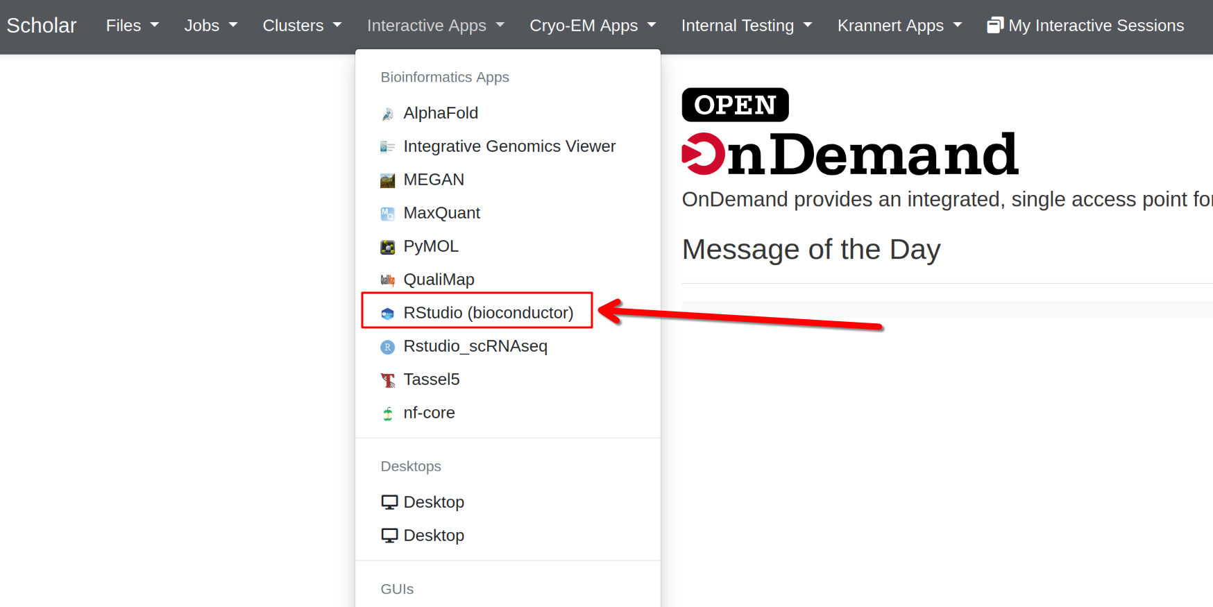 Open OnDemand interface